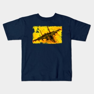 Aviation Fighter Jet yellow Kids T-Shirt